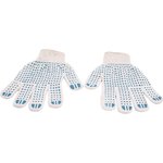 трикотажные перчатки с ПВХ-покрытие Точка, 10 класс, (Белые) GGC-12