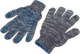 Фото 1/4 трикотажные перчатки с ПВХ-покрытие, 13 класс, (Серые) GGC-13