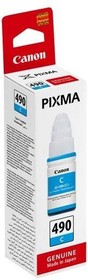 Фото 1/10 Контейнер с чернилами CANON GI-490 C голубой, 70 мл (0664C001)