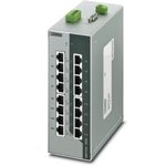 2891058, Managed Ethernet switch with 16 RJ45 ports at 10/100 Mbps and operating temperature of -10°C ... +60°C