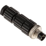 Circular Connector, 3 Contacts, Cable Mount, M8 Connector, Plug, Male, IP67, E Series