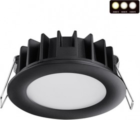 Novotech 358948 SPOT NT22 черный Встраиваемый светодиодный светильник с переключателем цветовой температуры IP20 LED 3000К\4000К\6000К 10W 2