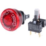 A165E-LS-24D-01, Emergency Stop Switches / E-Stop Switches SPST-NC RED 24V 30mm ...