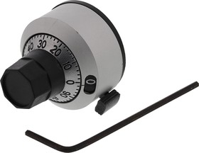 Фото 1/4 H-22-6M, 22.2mm Chrome Potentiometer Knob for 6mm Shaft Splined, H-22-6M