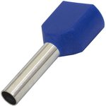 DTE02513 blue (2.9x13mm), Наконечник втулочный изолированный двойной DTE02513, 2.9x13 мм, 2х2,5 мм?, синий