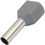 DTE04012 gray (2.8x12mm), Наконечник штыревой втулочный изолированный DTE04012, 2.8x12 мм, 2х4.0 мм2, серый