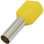 DTE06014 yellow (3.5x14mm), Наконечник штыревой втулочный изолированный DTE06014, 3.5x14 мм, 2х6.0 мм?, желтый