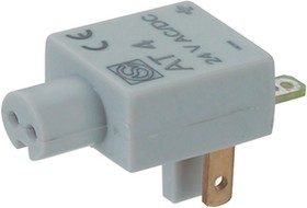 AT4, Adapter for Signal Lamps 24V Grey Power supply of all AS LED Elements, Ranging from Mounting ø8 to ø16mm