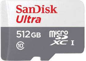SDSQUNR-512G-GN6TA, Memory Card, microSD, 512GB, 100MB/s, Grey / White