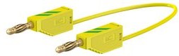 28.0073-05020, Test Lead, Green / Yellow, Zinc Copper / Gold-Plated, 500mm