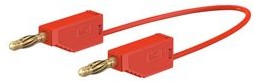 28.0073-05022, Test Lead, Red, Zinc Copper / Gold-Plated, 500mm
