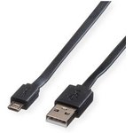 11.02.8760, Cable, USB-A Plug - USB Micro-B Plug, 1m, USB 2.0, Black