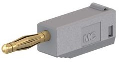 22.2616-28, Banana Plug, Grey, Gold-Plated, 60V, 10A