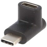 55556, Кабель USB 3.1 гнездо USB C,угловая вилка USB C Цвет черный