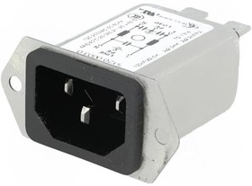 Фото 1/3 4A, 250 V ac Male Panel Mount Filtered IEC Connector 5120.0003.0 None Fuse