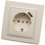 Розетка 1-местн.с/з 220В 16А с защит.шторк USB серия Эрна,слоновая кость ...