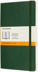 Фото 1/5 Блокнот Moleskine Classic Soft, 192стр, в линейку, мягкая обложка, зеленый [qp616k15]