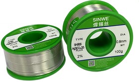 Припой SINWE Sn96,5/Ag3,0/Cu0,5 диаметр 0,8 мм 100г