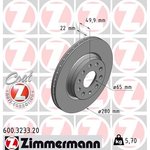 Диск тормозной передний VAG Coat Z ZIMMERMANN 600323320