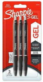 2136598, Marker Pen 0.7mm, Black, Gel, Medium, 3pcs