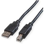 11.02.8808, Cable, USB-A Plug - USB-B Plug, 800mm, USB 2.0, Black