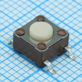 Фото 1/3 2-1437565-8, Switch Tactile OFF (ON) SPST Round Button Gull Wing 0.05A 24VDC 2.55N SMD Loose