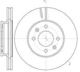 Фото 1/4 6102310, Диск торм. пер._Hyundai Accent, Kia Rio 1.4/1.6/1.5CRDi 05