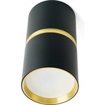 Светильник потолочный ml186 barrel zen mr16 gu10 35w 230v, чёрный, золото, 48639