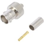 J01001A1265, jack Cable Mount BNC Connector, 50Ω, Crimp Termination, Straight Body