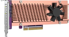Райзер-карта QNAP QM2-2P-384A Карта расширения 2 слота M.2 22110/2280 NVMe SSD. Интерфейс PCIe Gen3 x8.
