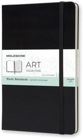 Фото 1/4 Блокнот для нот Moleskine ART MUSIC ARTQP081 Large 130х210мм PP 192стр. твердая обложка черный
