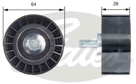 Фото 1/3 T42170, Ролик ГРМ Daewoo Nexia DOHC, Chevrolet Aveo 06-, Lacetti 04-, Cruze 09- направляющий Gates