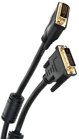 Фото 1/6 Кабель DVI - DVI Dual Link, M/M, 1.8 м, 2 фильтра, Vcom, VDV6300-1.8M