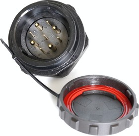 Circular Connector, 9 Contacts, Panel Mount, Plug, Male, IP67