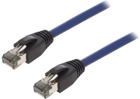 Фото 1/2 CQ8046S, Patch cord; S/FTP; Cat 8.1; stranded; Cu; LSZH; blue; 1.5m; 26AWG