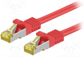 S/FTP7-CU-150RD, Patch cord; S/FTP; 6a; stranded; Cu; LSZH; red; 15m; 26AWG