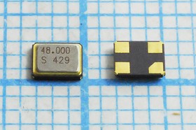 Резонатор кварцевый 48МГц в корпусе SMD 3.2x2.5мм, нагрузка 8пФ; 48000 \SMD03225C4\ 8\ 30\ 30/-20~70C\SX-32\1Г