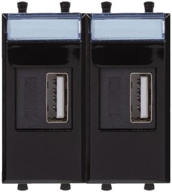 Фото 1/10 Устройство зарядное USB 2мод. 2.1А Avanti "Черный квадрат" DKC 4402542