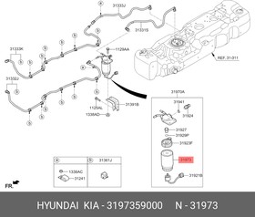 Тoпливный фильтp HYUNDAI/KIA 3197359000