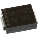 Taiwan Semi 60V 8A, Schottky Diode, 2-Pin DO-214AB SK86C