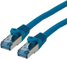 21.15.2974-50, Cat6a Male RJ45 to Male RJ45 Ethernet Cable, S/FTP, Blue LSZH Sheath, 300mm, Low Smoke Zero Halogen (LSZH)