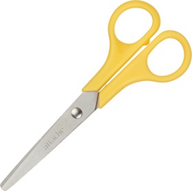 Фото 1/8 Ножницы Attache 130 мм с пластиковыми ручками, цвет желтый