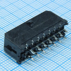 Фото 1/5 430451412, Соединитель провод-плата HDR 14 контактов шаг 3мм монтаж в отверстие серия Micro-Fit 3.0 лоток