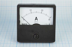 Фото 1/3 Головка измерительная Амперметр, размер 60x60 мм, 30А/75мВ, марка CG-60, точность 1.5
