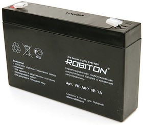 VRLA6-7.0, Аккумулятор свинцовый 6B -7Ач 151x34x94, Robiton | купить в розницу и оптом