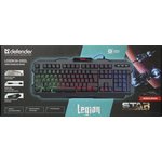 45010, Defender Игровая клавиатура проводная Legion GK-010DL RU,RGB подсветка,19 ...