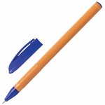 Ручка шариковая масляная ОФИСМАГ, СИНЯЯ, корпус оранжевый, узел 0,7 мм ...