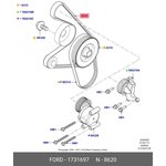 1731697, Ремень приводной Ford Focus 1.8i/2.0i 04