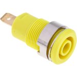 23.3000-24, Yellow Female Banana Socket, 4 mm Connector, Tab Termination, 24A ...