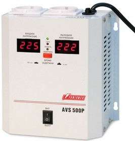 Фото 1/10 Стабилизатор напряжения Powerman AVS-500P (220В±8% 500ВА,5А,КПД 98%, циф. индикация вх./вых.)